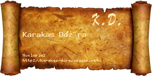 Karakas Dóra névjegykártya